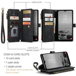 Til Samsung Galaxy A34 5G telefoncovers med rem CASEME C30 lynlås, kortholder i PU-læder