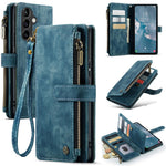 For Samsung Galaxy A54 5G Phone Cases with Strap CASEME C30 Zipper Multiple Card Holder PU Leather Cover