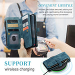 For Samsung Galaxy A54 5G Phone Cases with Strap CASEME C30 Zipper Multiple Card Holder PU Leather Cover