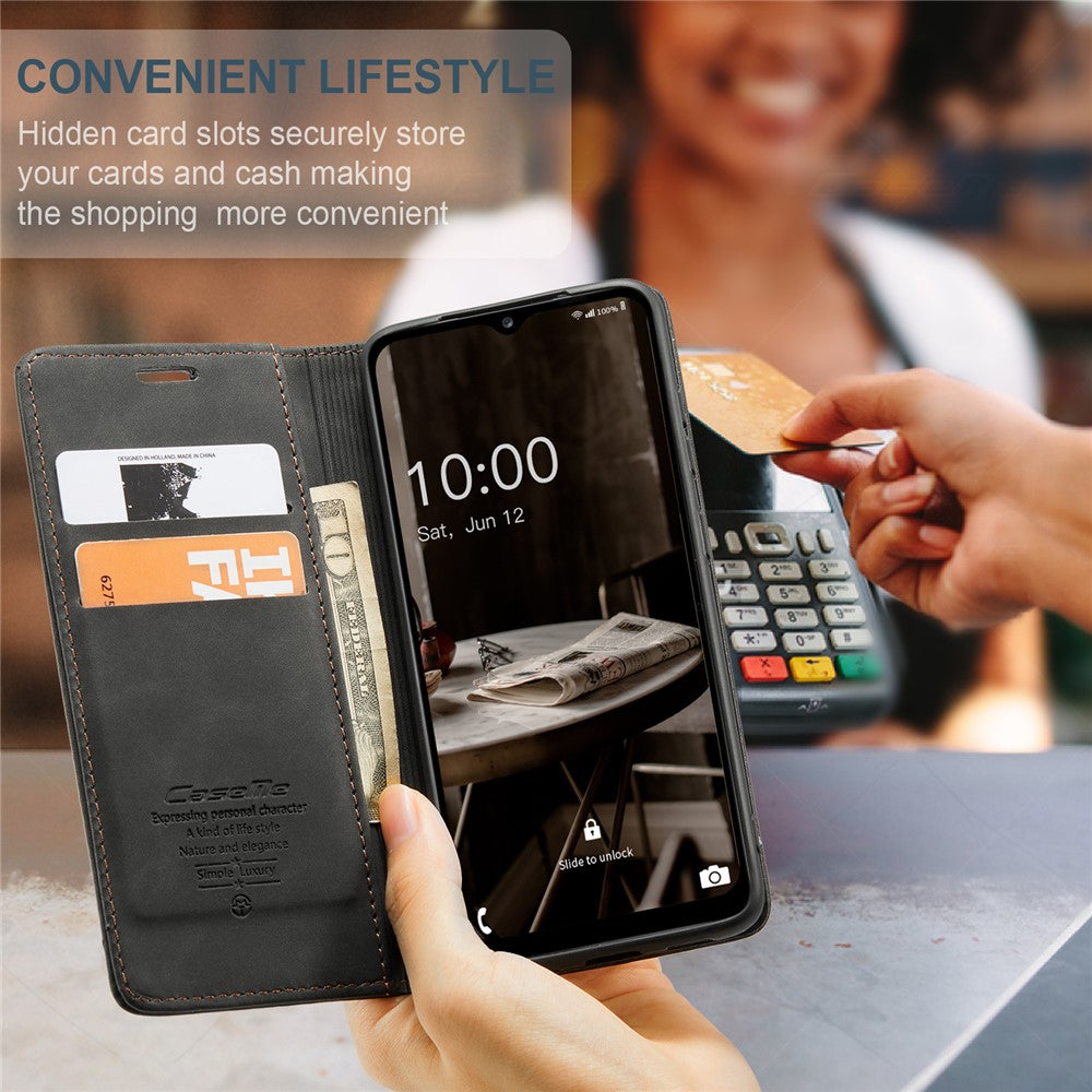 CASEME 013-seriens mobilcover til Samsung Galaxy A14 5G / A14 4G, stående pung i PU-læder