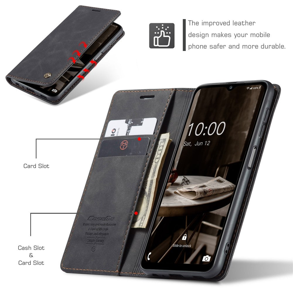 CASEME 013-seriens mobilcover til Samsung Galaxy A14 5G / A14 4G, stående pung i PU-læder
