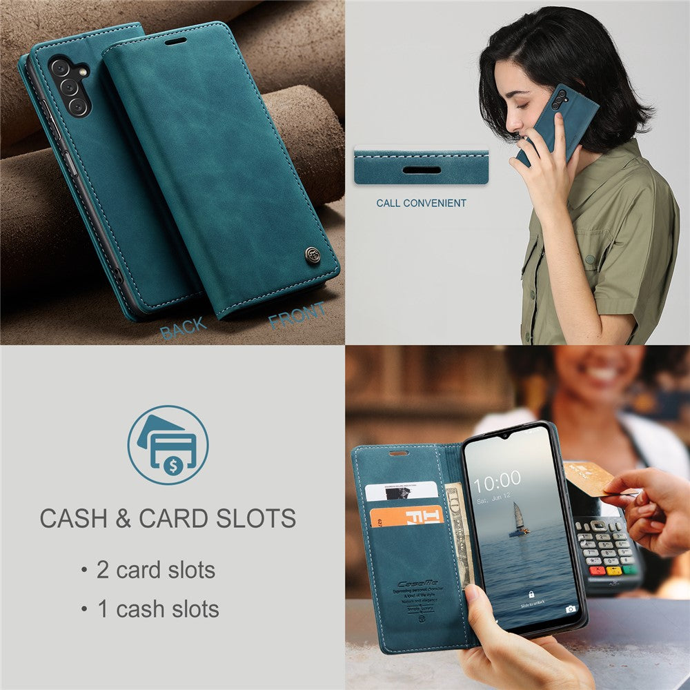 CASEME 013 Series for Samsung Galaxy A34 5G Phone Case PU Leather Wallet Stand Case Protective Cover