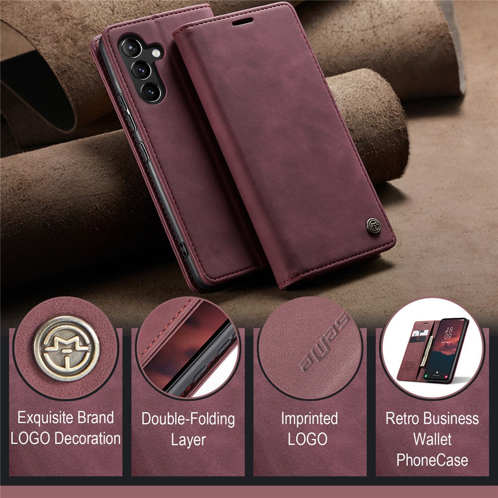 CASEME 013 Series Phone Case for Samsung Galaxy A54 5G PU Leather Case Wallet Stand Shockproof Cover