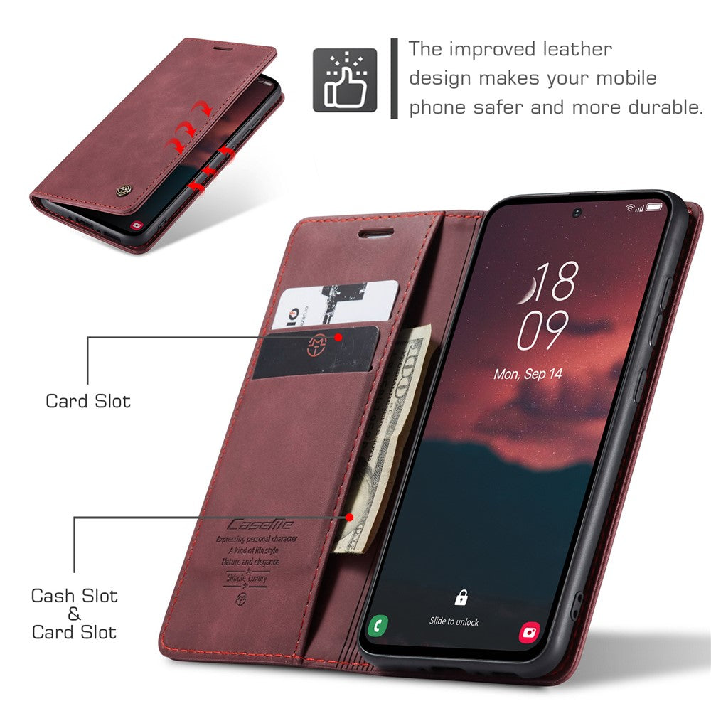 CASEME 013 Series Phone Case for Samsung Galaxy A54 5G PU Leather Case Wallet Stand Shockproof Cover