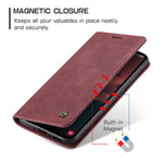 CASEME 013 Series Phone Case for Samsung Galaxy A54 5G PU Leather Case Wallet Stand Shockproof Cover