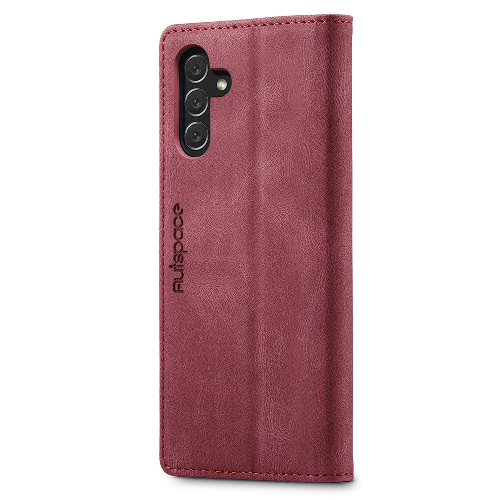 AUTSPACE Plånboksfodral för Samsung Galaxy A34 5G RFID-blockerande läderfodral med flip-funktion, A01-serien, Retro stativfodral