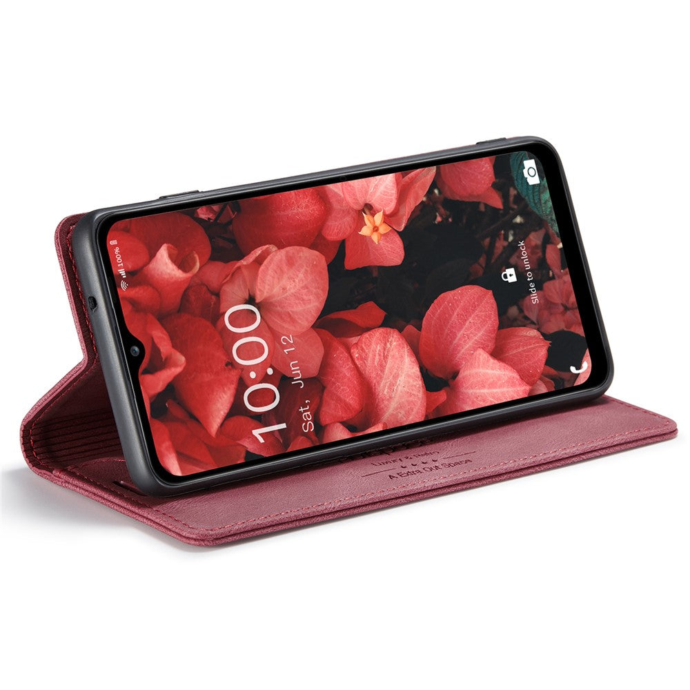 AUTSPACE Plånboksfodral för Samsung Galaxy A34 5G RFID-blockerande läderfodral med flip-funktion, A01-serien, Retro stativfodral