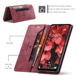 AUTSPACE Plånboksfodral för Samsung Galaxy A34 5G RFID-blockerande läderfodral med flip-funktion, A01-serien, Retro stativfodral