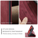 AUTSPACE Plånboksfodral för Samsung Galaxy A34 5G RFID-blockerande läderfodral med flip-funktion, A01-serien, Retro stativfodral