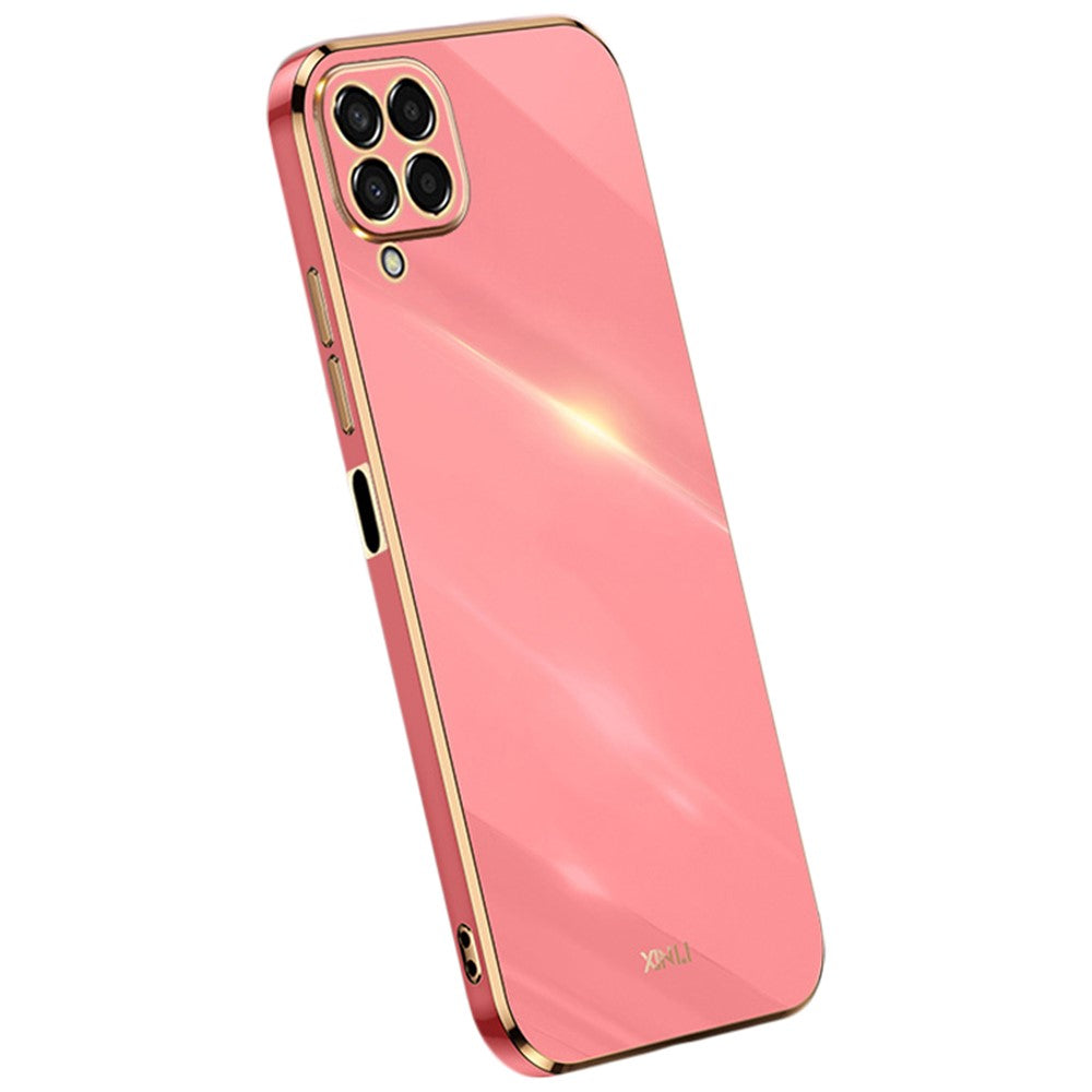 XINLI Phone Case for Samsung Galaxy M33 5G (Global Version), Electroplating Golden Edge Back Protector TPU Cover
