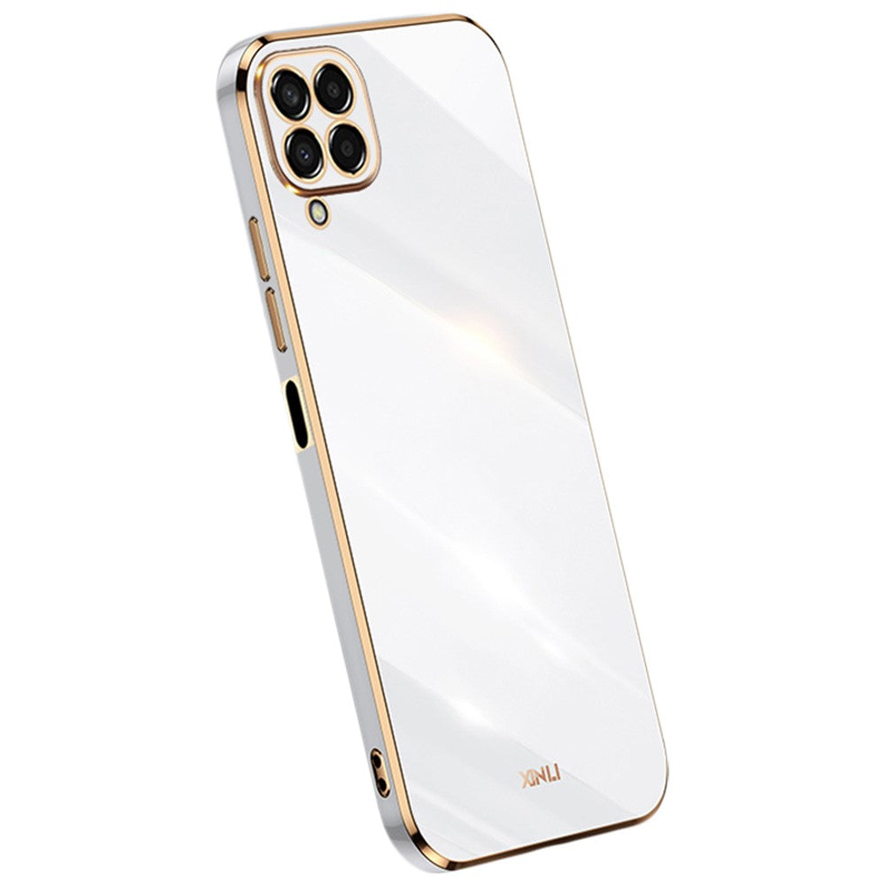 XINLI Phone Case for Samsung Galaxy M33 5G (Global Version), Electroplating Golden Edge Back Protector TPU Cover