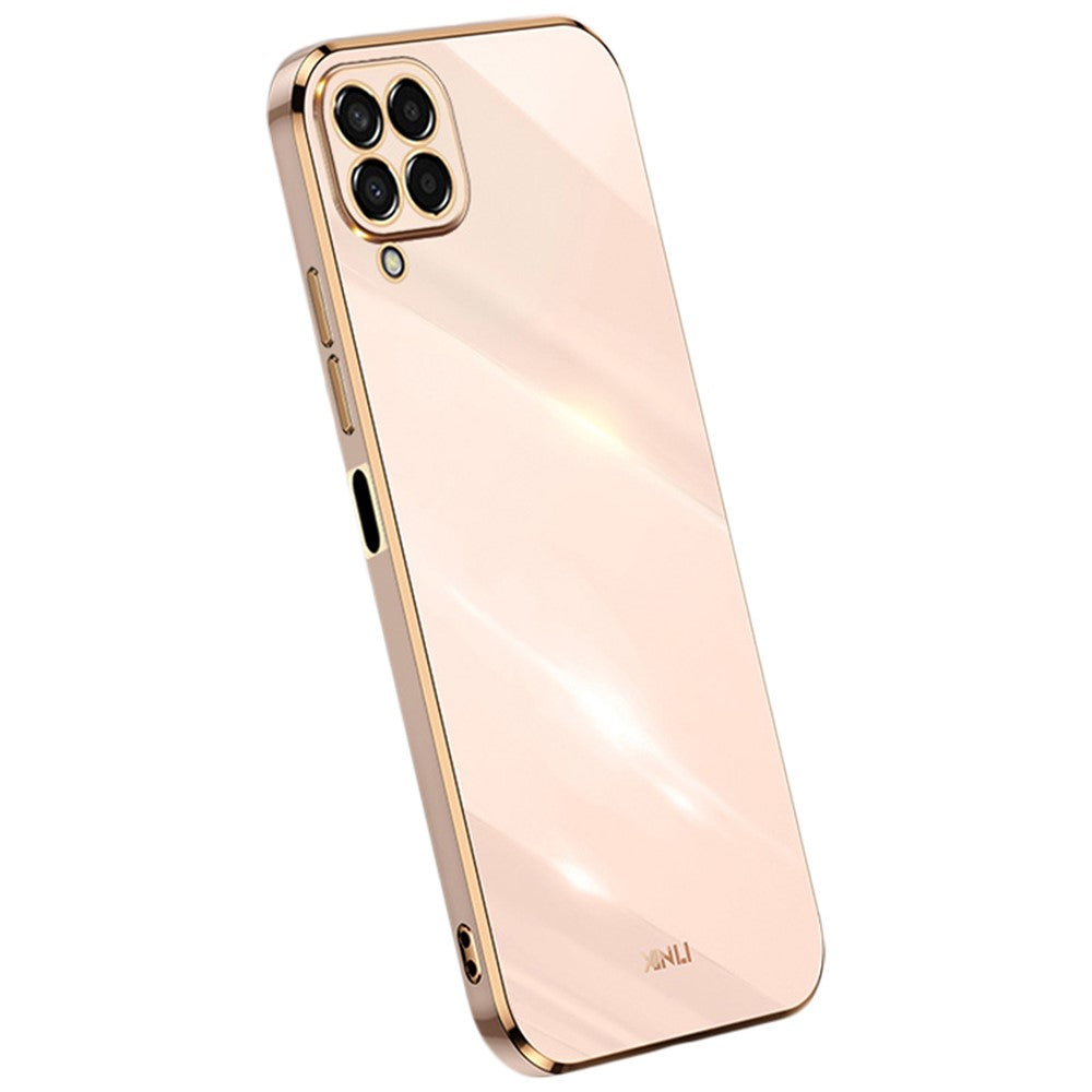 XINLI Phone Case for Samsung Galaxy M33 5G (Global Version), Electroplating Golden Edge Back Protector TPU Cover