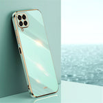 XINLI Phone Case for Samsung Galaxy M53 5G, Electroplating Golden Edge Shockproof TPU Protective Cover