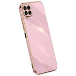 XINLI Phone Case for Samsung Galaxy M53 5G, Electroplating Golden Edge Shockproof TPU Protective Cover
