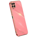 XINLI Phone Case for Samsung Galaxy M53 5G, Electroplating Golden Edge Shockproof TPU Protective Cover