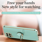 XINLI For Samsung Galaxy M53 5G Electroplating Golden Edge Soft TPU Cover Precise Lens Cutout Phone Case with Ring Kickstand
