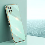 XINLI Phone Case for Samsung Galaxy A22 4G (EU Version), Shock-absorbing Electroplating Golden Edge TPU Protective Cover
