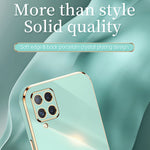 XINLI Phone Case for Samsung Galaxy A22 4G (EU Version), Shock-absorbing Electroplating Golden Edge TPU Protective Cover