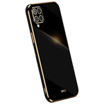 XINLI Phone Case for Samsung Galaxy A22 4G (EU Version), Shock-absorbing Electroplating Golden Edge TPU Protective Cover