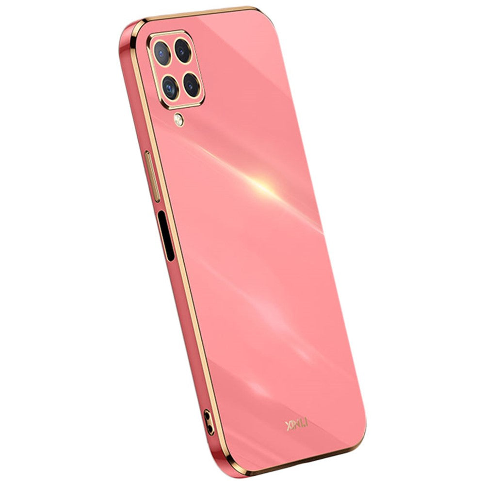 XINLI Phone Case for Samsung Galaxy A22 4G (EU Version), Shock-absorbing Electroplating Golden Edge TPU Protective Cover