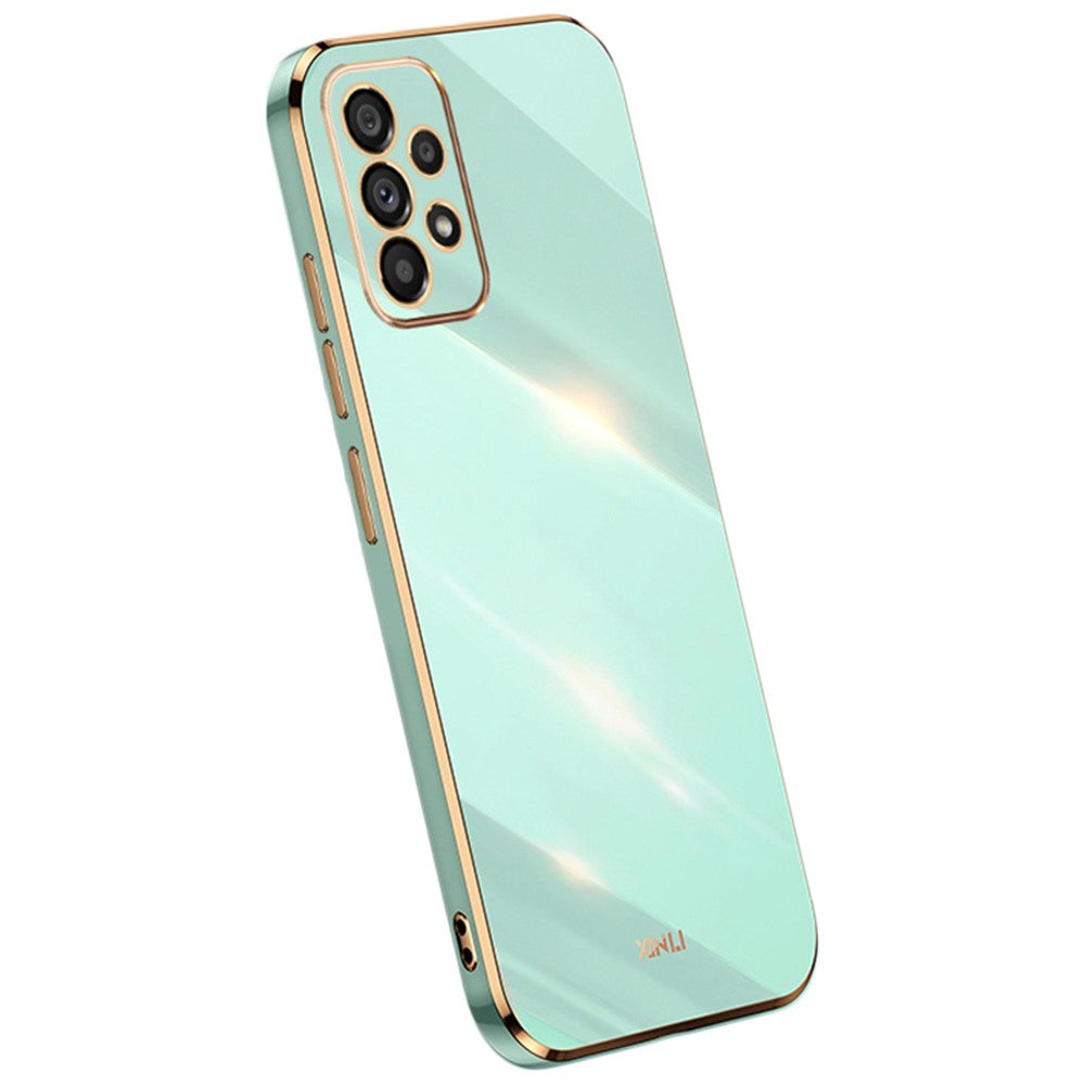 XINLI Anti-scratch Phone Case for Samsung Galaxy A23 4G / A23 5G (Global Version), Electroplating Golden Edge TPU Protective Cover