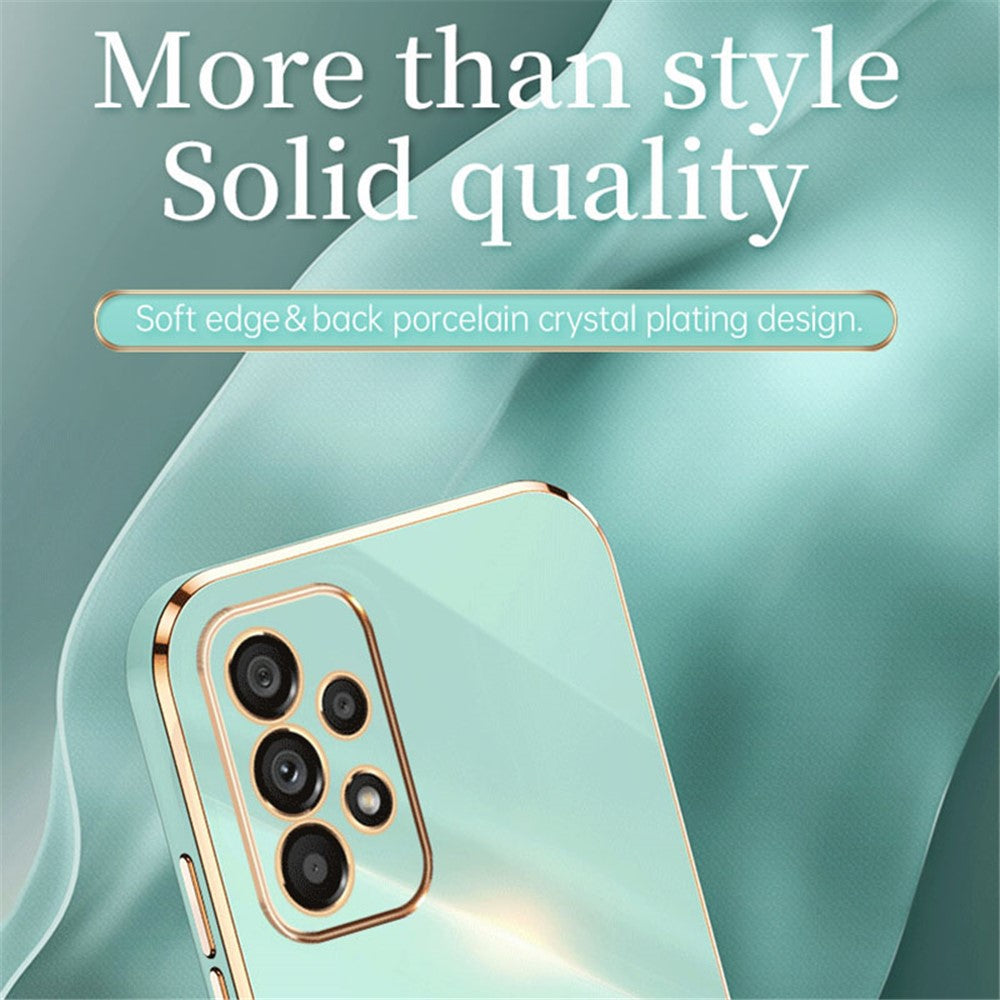 XINLI Anti-scratch Phone Case for Samsung Galaxy A23 4G / A23 5G (Global Version), Electroplating Golden Edge TPU Protective Cover