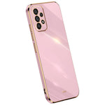 XINLI ridsefast mobilcover til Samsung Galaxy A23 4G / A23 5G (Global version), galvaniseret TPU-beskyttelsesetui med gylden kant