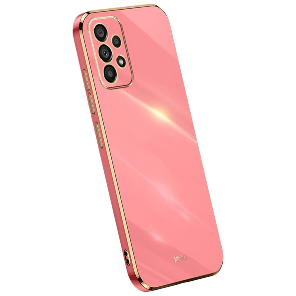 XINLI Anti-scratch Phone Case for Samsung Galaxy A23 4G / A23 5G (Global Version), Electroplating Golden Edge TPU Protective Cover