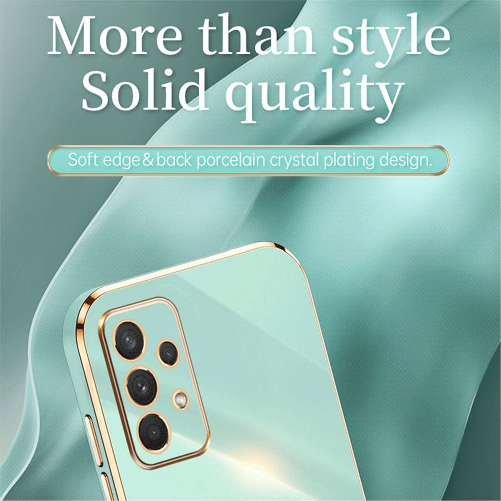 XINLI Phone Case for Samsung Galaxy A32 5G / M32 5G, Electroplating Golden Edge Back Shell TPU Protective Cover