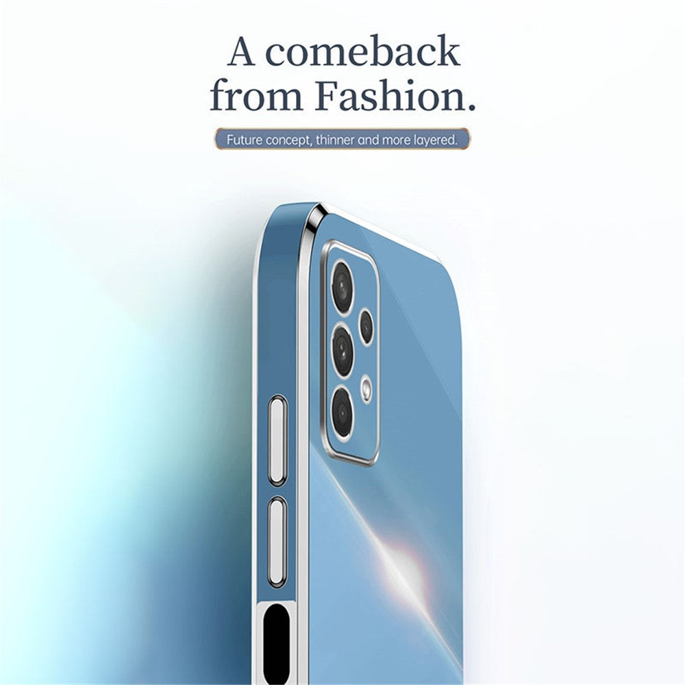 XINLI Phone Case for Samsung Galaxy A32 5G / M32 5G, Electroplating Golden Edge Back Shell TPU Protective Cover