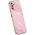XINLI Phone Case for Samsung Galaxy A32 5G / M32 5G, Electroplating Golden Edge Back Shell TPU Protective Cover