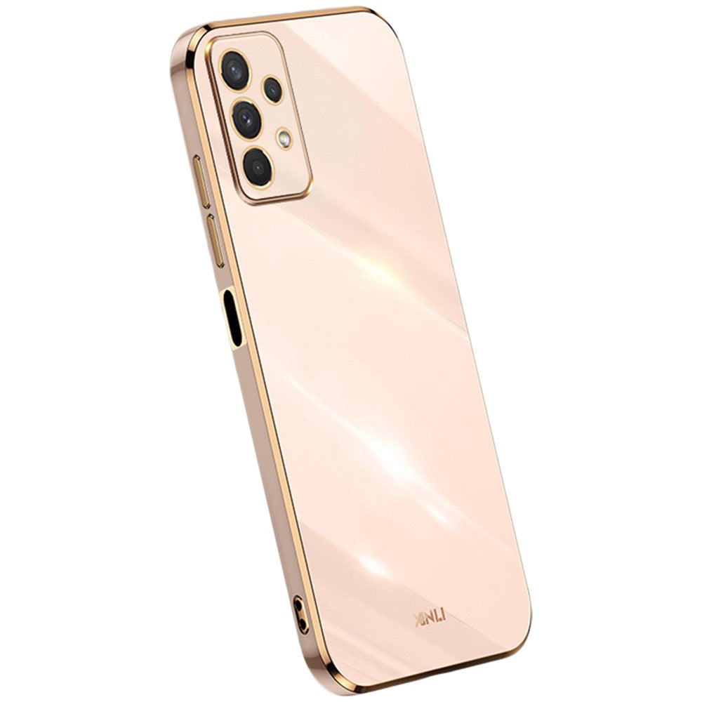 XINLI Phone Case for Samsung Galaxy A32 5G / M32 5G, Electroplating Golden Edge Back Shell TPU Protective Cover