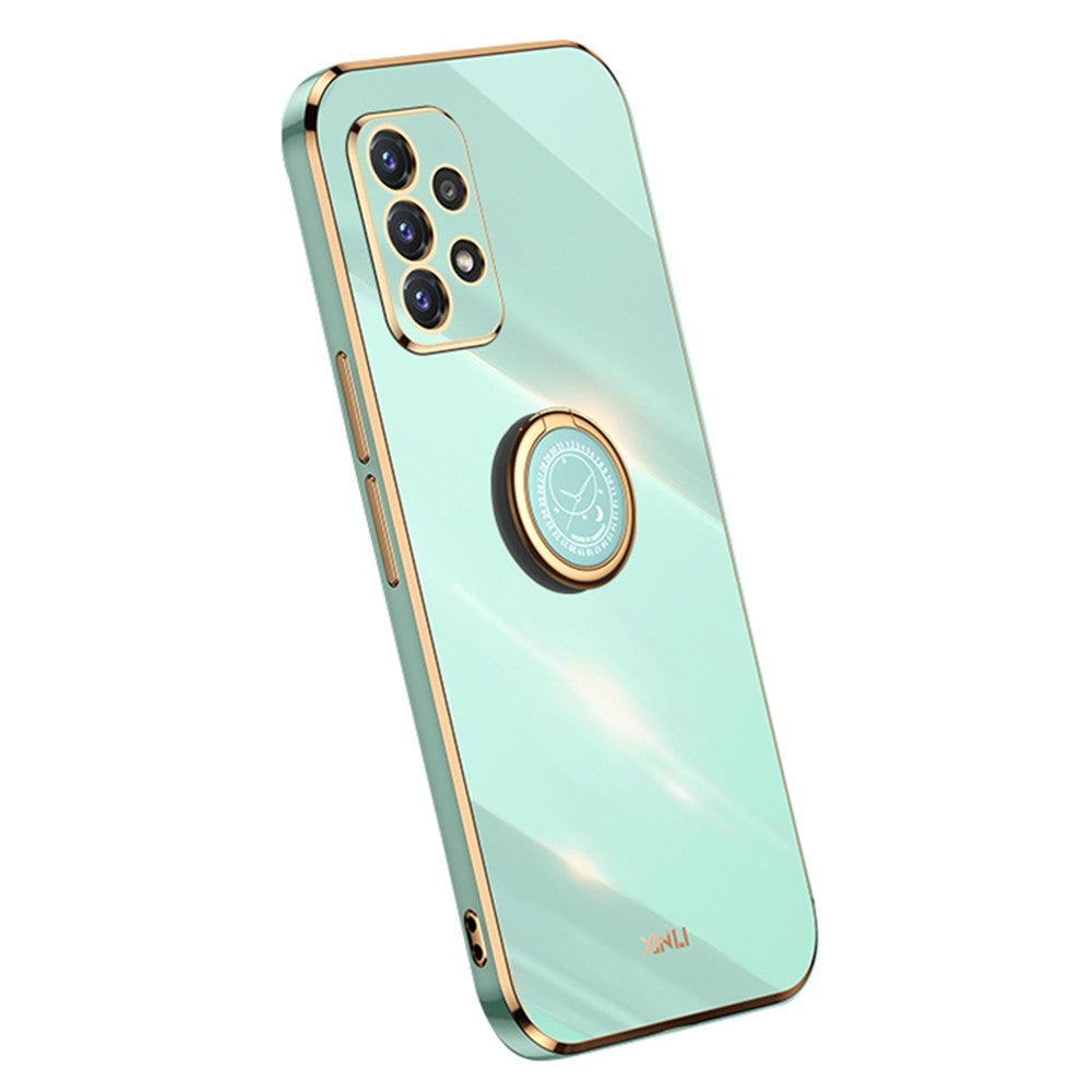 XINLI Slankt Telefoncover med Støtteben til Samsung Galaxy A32 4G (EU Version), Galvaniseret Anti-fald Beskyttende Telefoncover