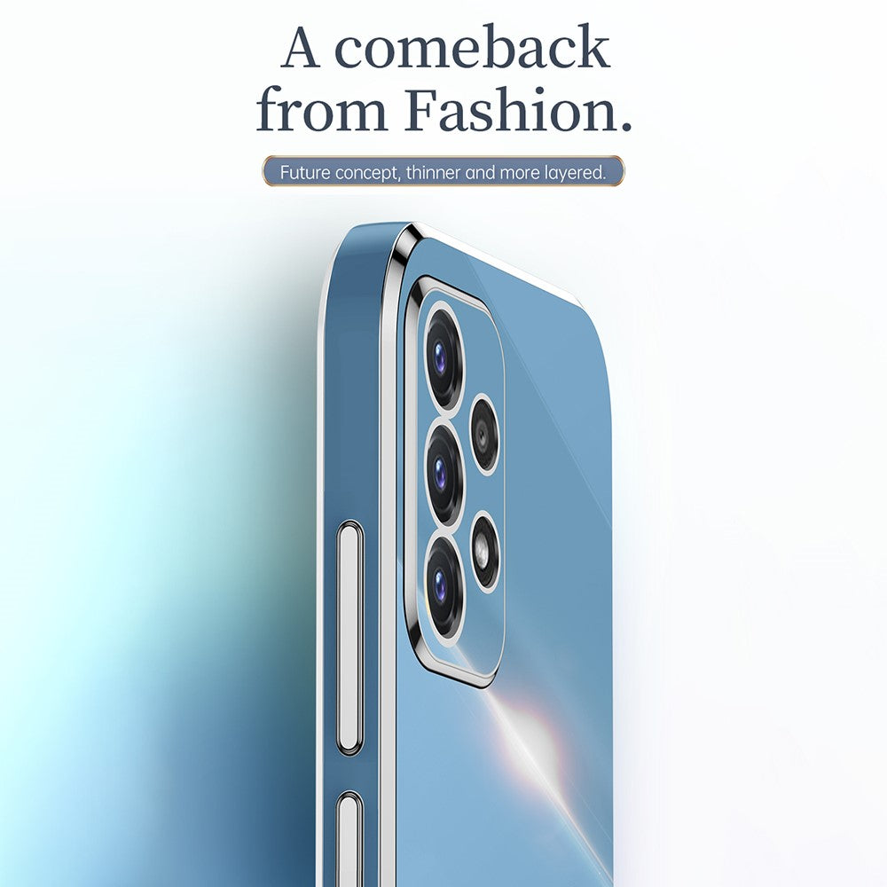 XINLI Slankt Telefoncover med Støtteben til Samsung Galaxy A32 4G (EU Version), Galvaniseret Anti-fald Beskyttende Telefoncover