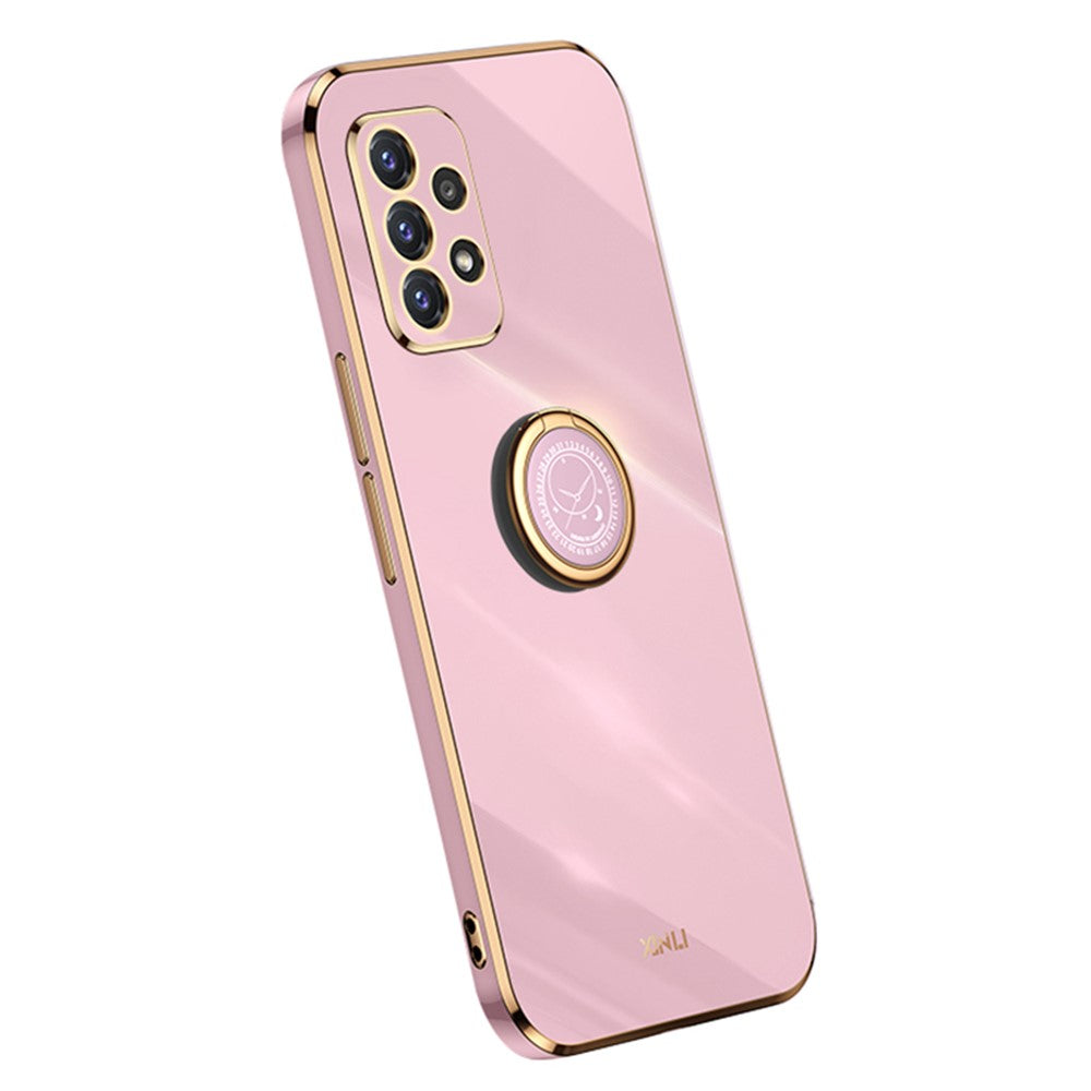 XINLI Slankt Telefoncover med Støtteben til Samsung Galaxy A32 4G (EU Version), Galvaniseret Anti-fald Beskyttende Telefoncover