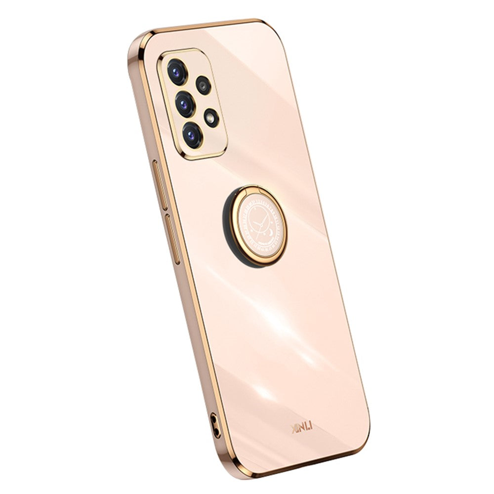 XINLI Slankt Telefoncover med Støtteben til Samsung Galaxy A32 4G (EU Version), Galvaniseret Anti-fald Beskyttende Telefoncover