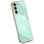XINLI For Samsung Galaxy S22 5G Protective Cell Phone Cover Drop-proof Electroplating Non-slip TPU Phone Case