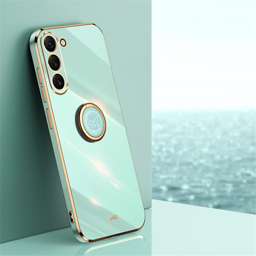 XINLI Phone Case For Samsung Galaxy S22+ 5G, Protective Back Cover Electroplating Shell Kickstand