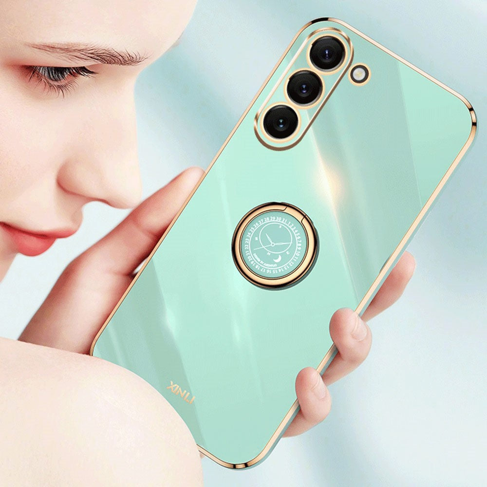 XINLI Phone Case For Samsung Galaxy S22+ 5G, Protective Back Cover Electroplating Shell Kickstand
