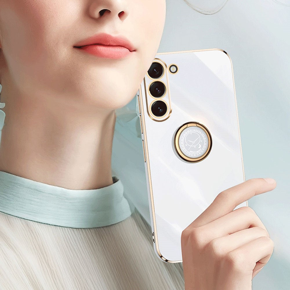 XINLI Phone Case For Samsung Galaxy S22+ 5G, Protective Back Cover Electroplating Shell Kickstand
