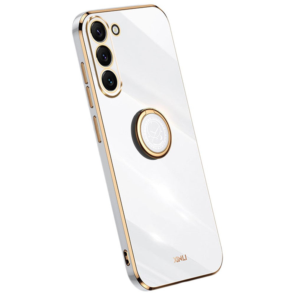 XINLI Phone Case For Samsung Galaxy S22+ 5G, Protective Back Cover Electroplating Shell Kickstand