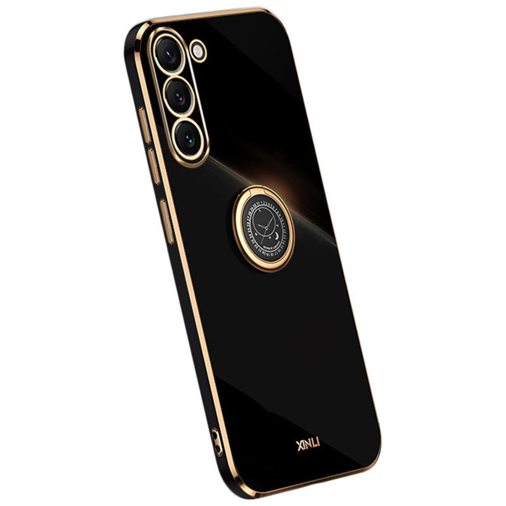 XINLI Phone Case For Samsung Galaxy S22+ 5G, Protective Back Cover Electroplating Shell Kickstand