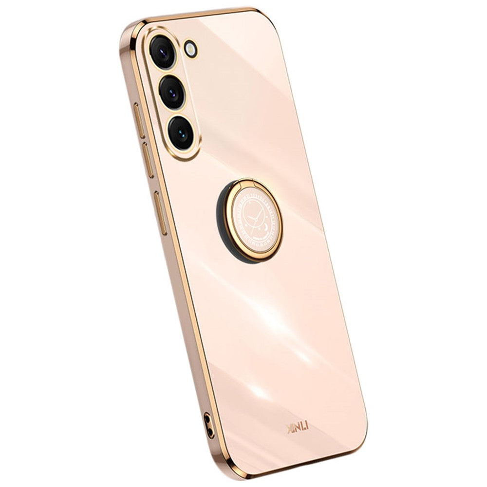 XINLI Phone Case For Samsung Galaxy S22+ 5G, Protective Back Cover Electroplating Shell Kickstand