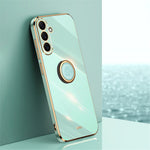 XINLI For Samsung Galaxy A54 5G Drop-proof Protective Phone Cover Electroplating Slim Mobile Phone Case Kickstand