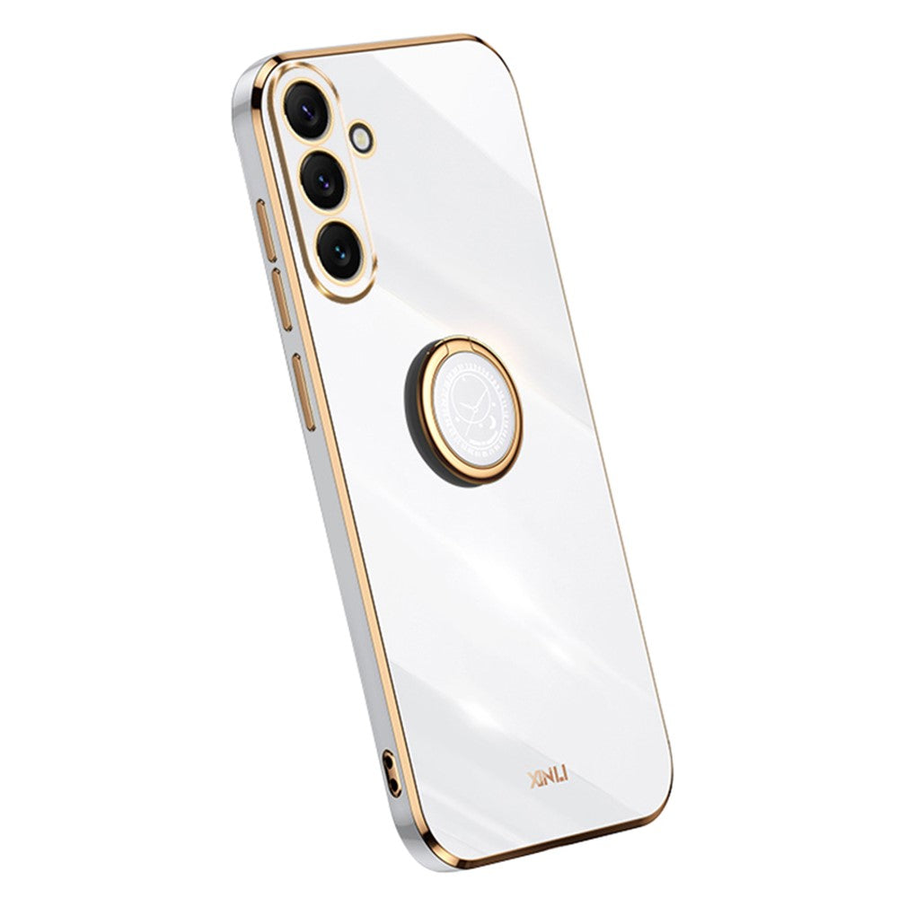 XINLI For Samsung Galaxy A54 5G Drop-proof Protective Phone Cover Electroplating Slim Mobile Phone Case Kickstand