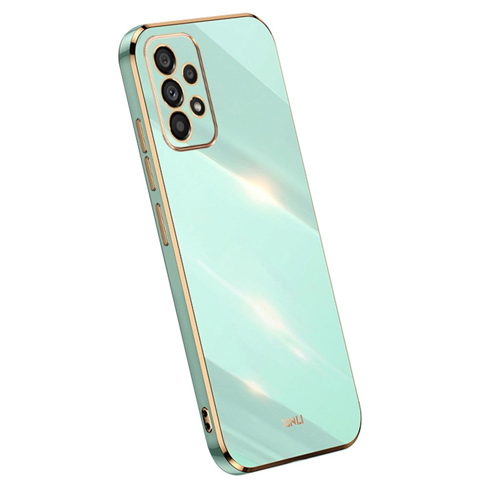 XINLI For Samsung Galaxy A33 5G Slim Phone Case Electroplating Golden Edge Anti-scratch TPU Mobile Phone Cover