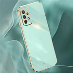 XINLI For Samsung Galaxy A33 5G Slim Phone Case Electroplating Golden Edge Anti-scratch TPU Mobile Phone Cover