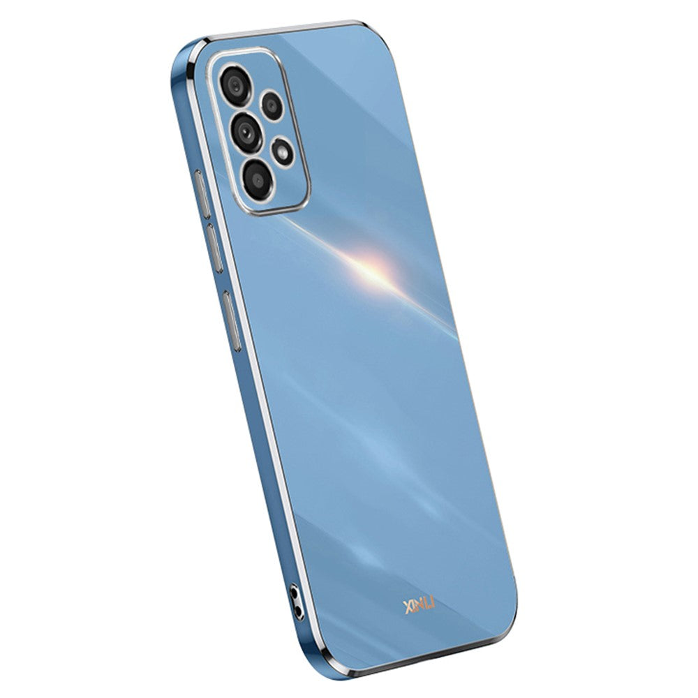 XINLI For Samsung Galaxy A33 5G Slim Phone Case Electroplating Golden Edge Anti-scratch TPU Mobile Phone Cover