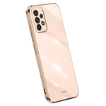 XINLI For Samsung Galaxy A33 5G Slim Phone Case Electroplating Golden Edge Anti-scratch TPU Mobile Phone Cover