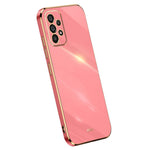 XINLI För Samsung Galaxy A33 5G Slim mobilskal Galvaniserad Golden Edge Reptålig TPU Mobilmobilskal